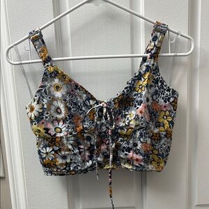 American Eagle Floral Corset Crop Top